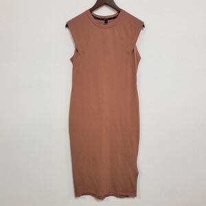 Public Rec Womens Go To Pima Cotton Midi Dress Size S Sleeveless Stretch Neutral